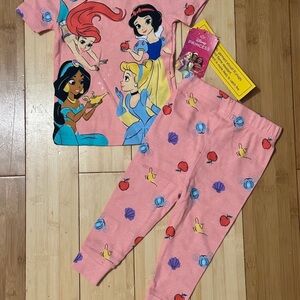 Disney Pink Pajama Set with Princess Graphics